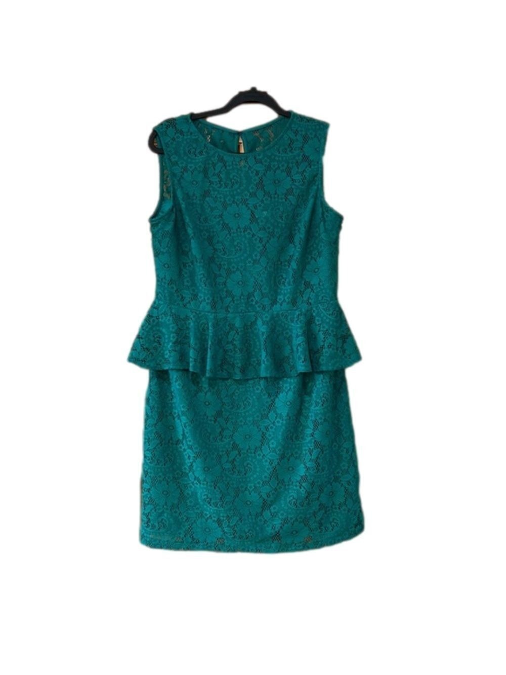 Studio One New York Green Lace Dress Size 14 Vintage